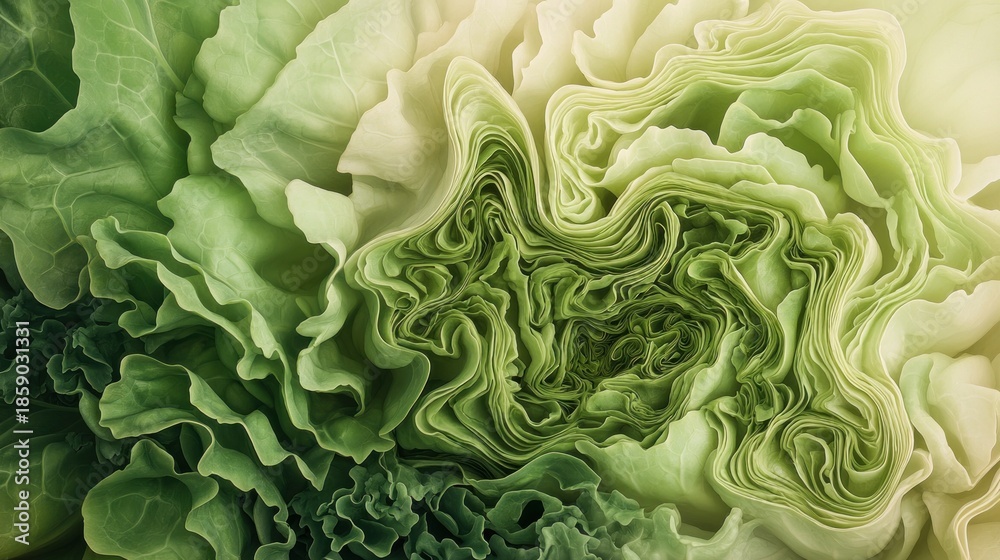 Fototapeta premium Close-up of layered lettuce