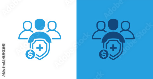 Health Insurance Flat, with light and dark background