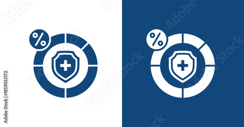 Insurance Premium Glyph, with light and dark background