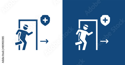 Outpatient Glyph, with light and dark background