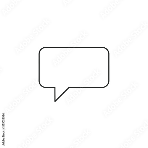 Empty speech bubble icon, simple outline design, communication concept