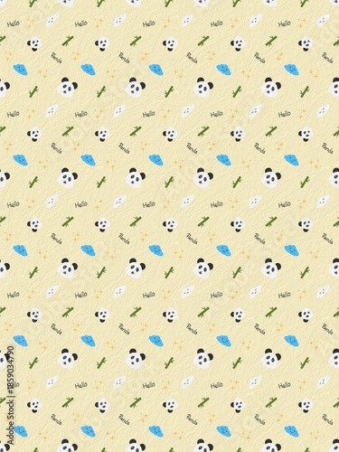 panda and bamboo pattern background