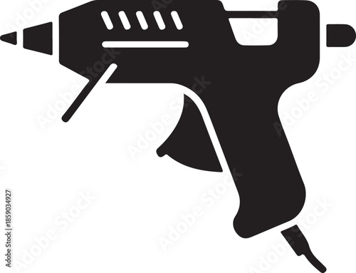 High-Quality Black Silhouette Illustration of Electric Drill Tool for Industrial and DIY Projects