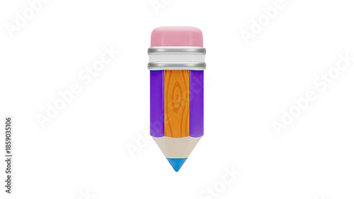 Wallpaper Mural 3D Rendered Cartoon Pencil with Pink Eraser and Blue Tip Torontodigital.ca