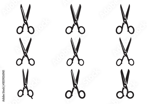 Set of Scissors icon, Scissors silhouette vector