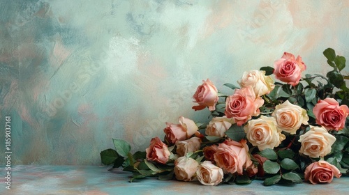 vintage background with roses