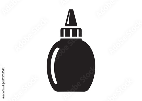 Glue bottle icon, Glue bottle silhouette vector