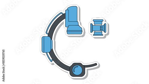 C-arm fluoroscopy machine and X-ray detector icon