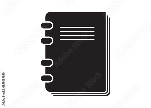 Notebook icon, Notebook silhouette vector