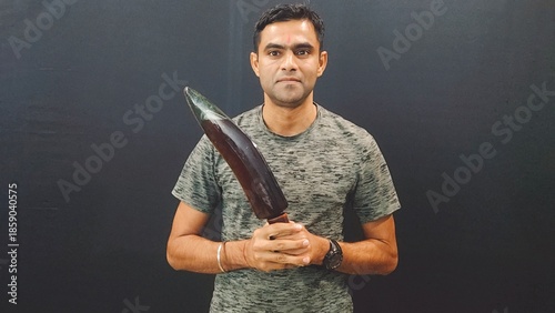 portrait of a man with a knife
