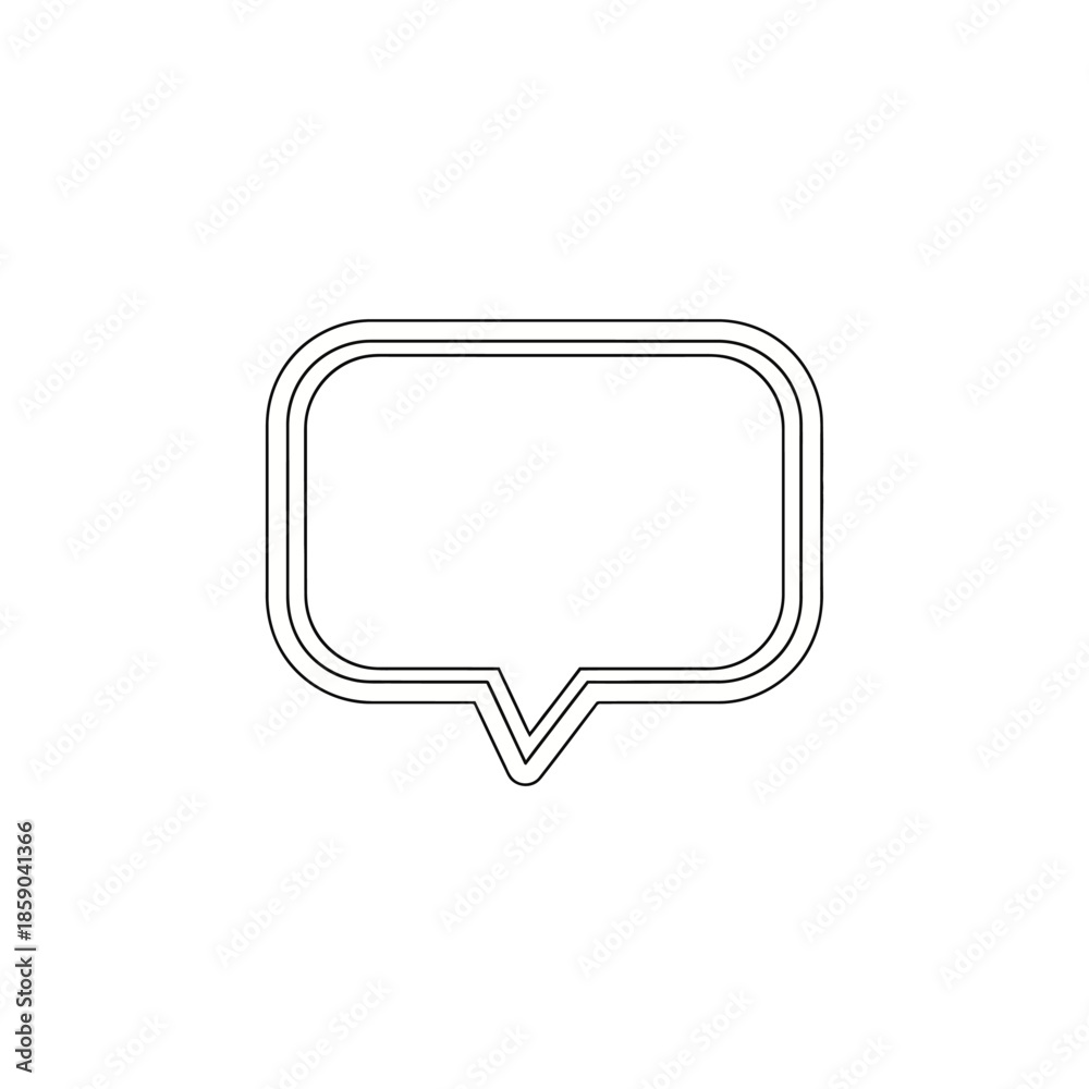 Naklejka premium Speech Bubble Outline Icon - Empty Text Box for Communication and Messaging