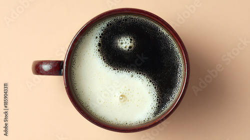 Yin Yang Coffee Latte Art