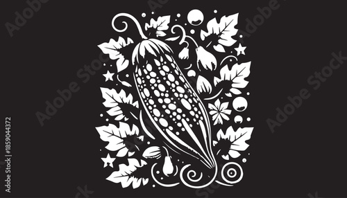 black color vegetable silhouette vector illustration, solid white background