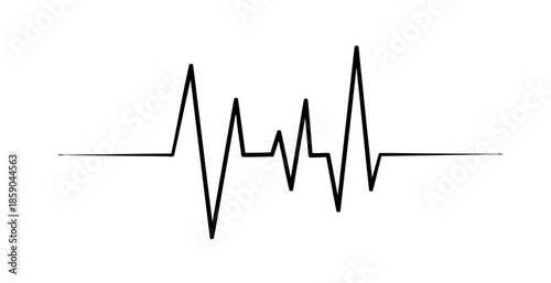 Minimalist Heartbeat Line Vector Icon in Black Representing Medical Health and Life Exactly Two Hundred Characters Long for Your Designs
