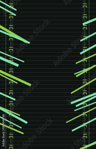 Vertical Green Energy Flow Corridor - 7K Mobile Splash Screen Forest and Mint Geometric Background for Sustainable Apps