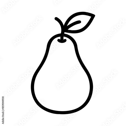 A pear icon bold outline vector illustration design