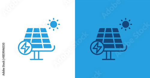 Solar Energy Flat, with light and dark background
