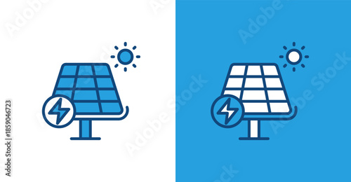 Solar Energy Color Outline, with light and dark background