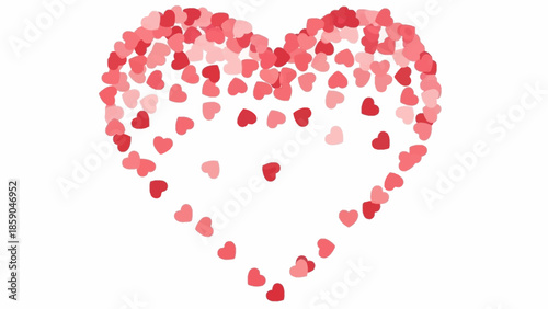 Delicate Heart Shape Composition A Valentine's Day or Romantic Design Element with Red and Pink Hues