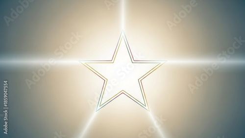 Glowing white star with radiant beams on gradient background, symbolizing excellence