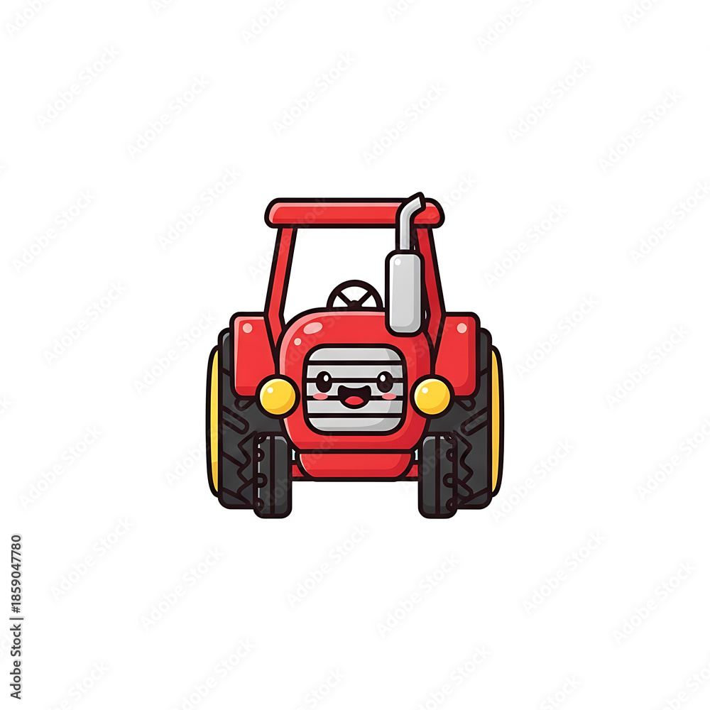 Obraz premium Cute Red Tractor. (2)