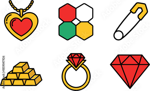 Charming Jewelry and Gemstone Vector Illustrations