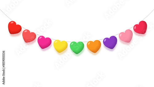 Colorful Heart Garland A Festive Array of Love and Joy for Valentine's Day Decorations