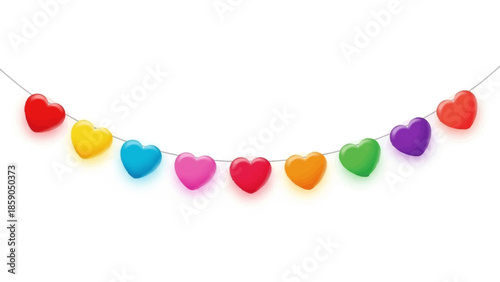 Colorful Heart Garland A Festive Decoration for Valentine's Day and Celebrations