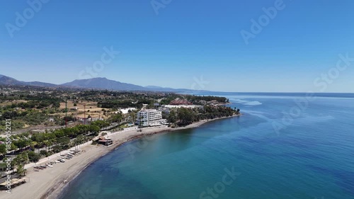 Wallpaper Mural Aerial view of Playa de la Rada in Estepona, filmed with DJI Mini 4 Pro at Andalucia, Spain in 2024. Torontodigital.ca
