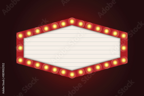 retro or movie name box with pop up light strip