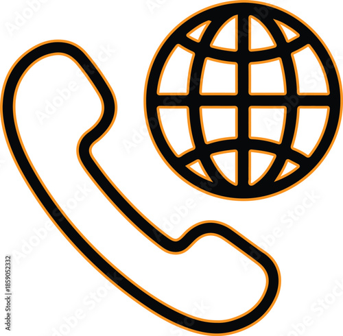 Global phone call vector icon
