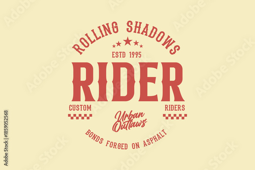  streetwear concept  Vintage Motorcycle Club Rider Emblem Badge