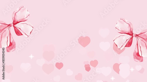 Pink Hearts Valentines Day Animation Background
