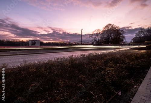 sundown, woda, niebo, krajobraz, rzeka