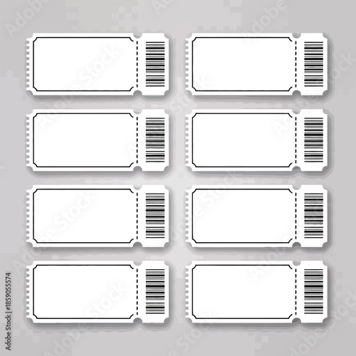 Classic design blank tickets perfect for various events, shows, and promotions