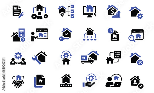 Real Estate and Property Management Icon Set: Vector Collection
