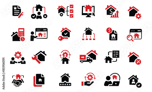 Real Estate and Property Management Icon Set: Vector Collection
