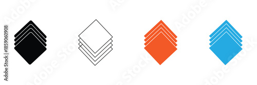 Layer stack, layer icon, layer line, layer sign, canvas icon. vector illustration. eps 10 .