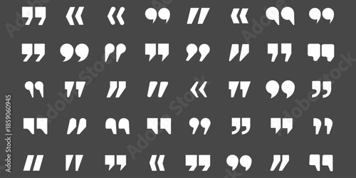 Quote icon vector illustration. Quotation mark sign and symbol. Set of quote mark . Quotation mark icon collection on white background. double quotation vector symbol