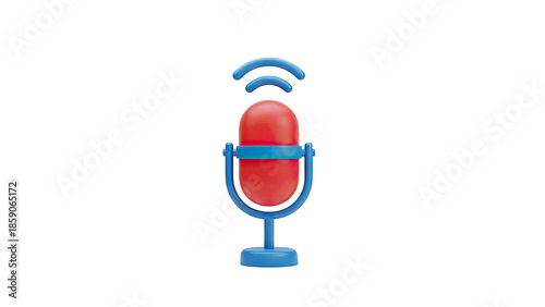 3D Microphone with Wi-Fi Signal Icon