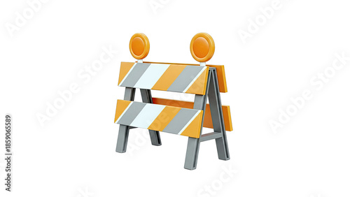 3D Render of a Construction Barrier