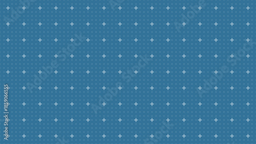 Abstract blue dotted grid pattern with white crosshairs, minimal futuristic background for navigation, measurement, data visualization, technology, interface, scientific digital design use