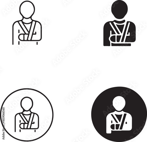 Different variations of seatbelt icons in black and white isolated on white background, Vector, illustration