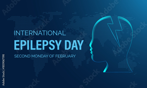 Low-poly human head icon for International Epilepsy Day, abstract polygon face with focused neural geometry, clean modern medical awareness concept, minimal flat vector, isolated and stock-ready.