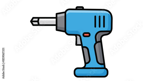 Modern blue heat gun for industrial use, Generative AI.