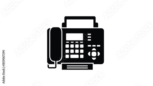 Modern office phone with receiver, Generative AI.