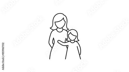 Loving mother embracing her child in a warm and tender moment, Generative AI.