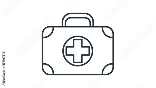 Simple first aid kit icon for medical emergencies, Generative AI.
