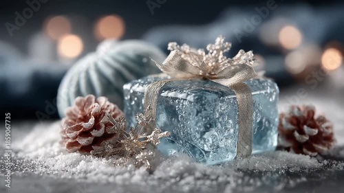 Icy Gift Shines with Winter Warm Light