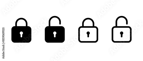 Padlock locked and unlocked security protection